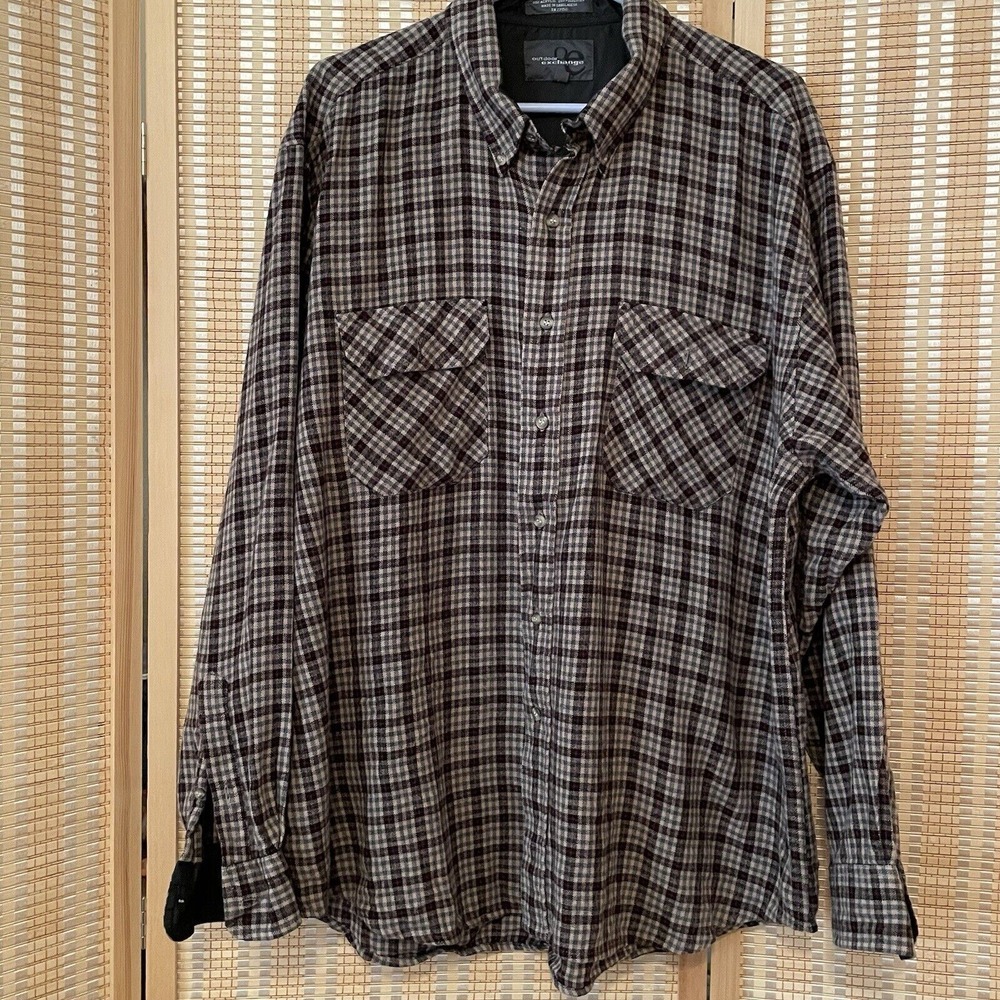 Outdoor Exchange Men's XL Flannel Shirt Button Up Long Sleeve‎ Pockets Plaid